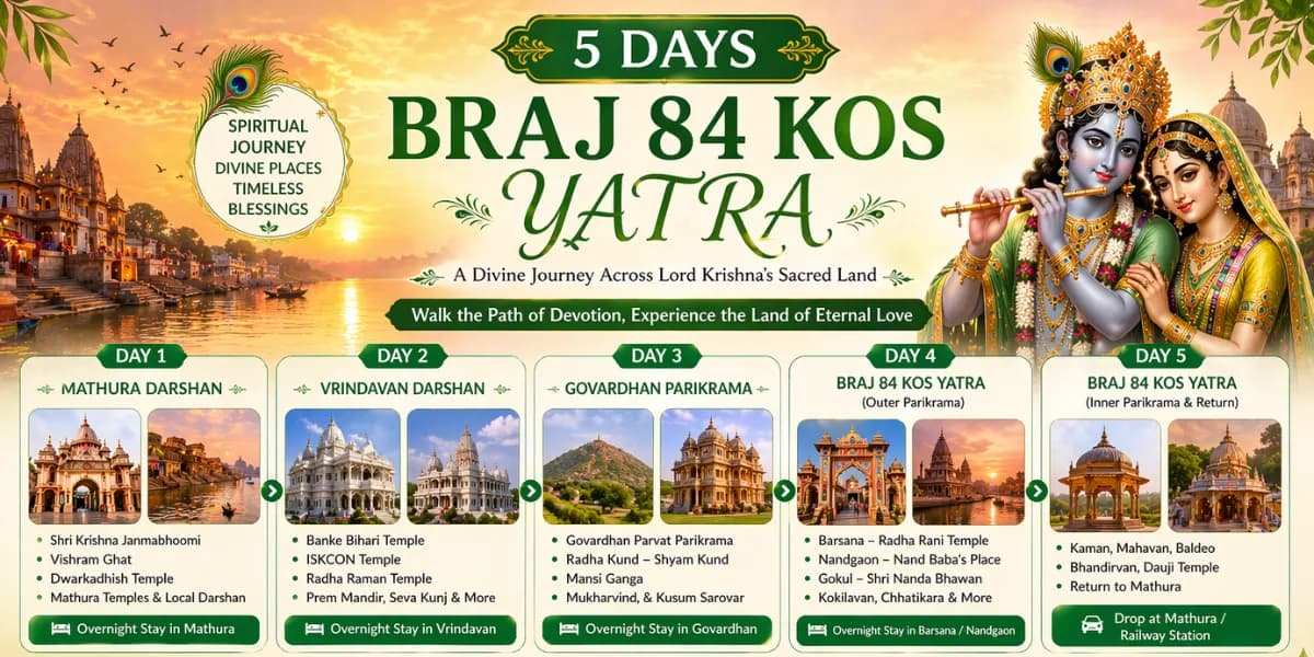 5 Days Braj 84 Kos Yatra — Ayodhya Varanasi tour package