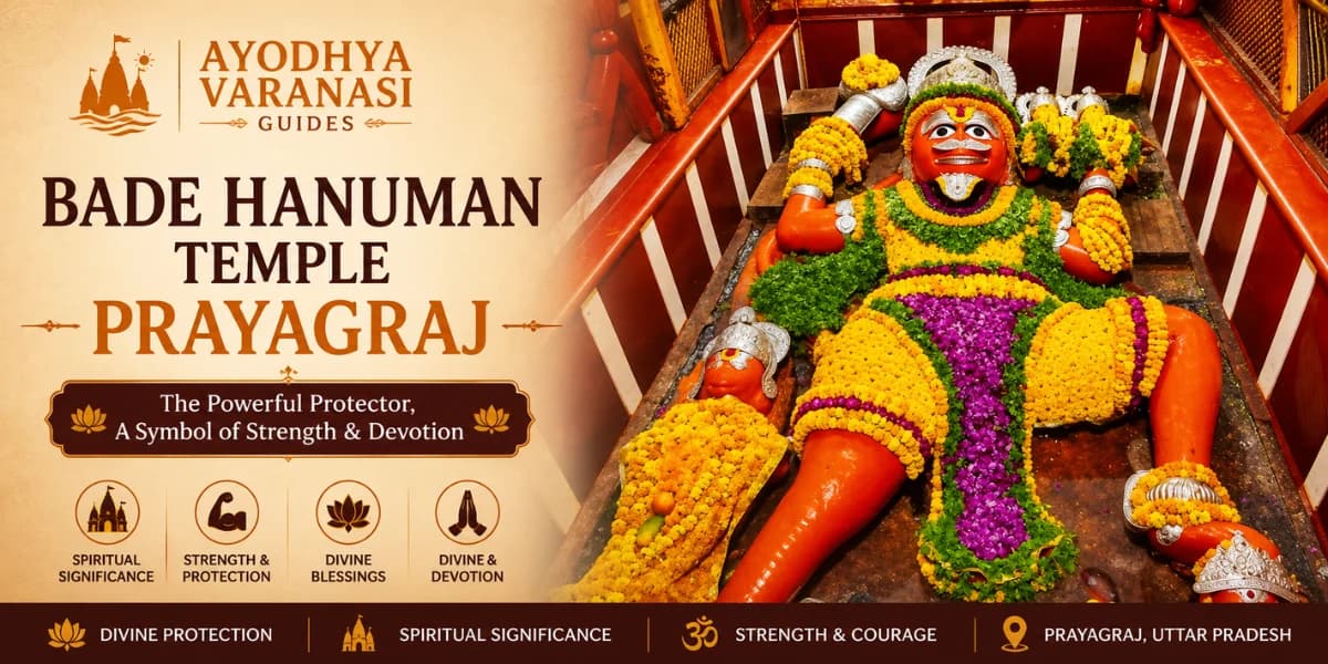 Shri Bade Hanuman Ji Mandir, Prayagraj — the only temple where Hanuman is worshipped in a reclining posture, below ground level