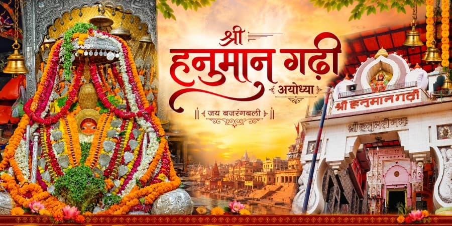 Hanuman Garhi temple, Ayodhya — the fort-like hilltop shrine of Lord Hanuman reached by 76 steps