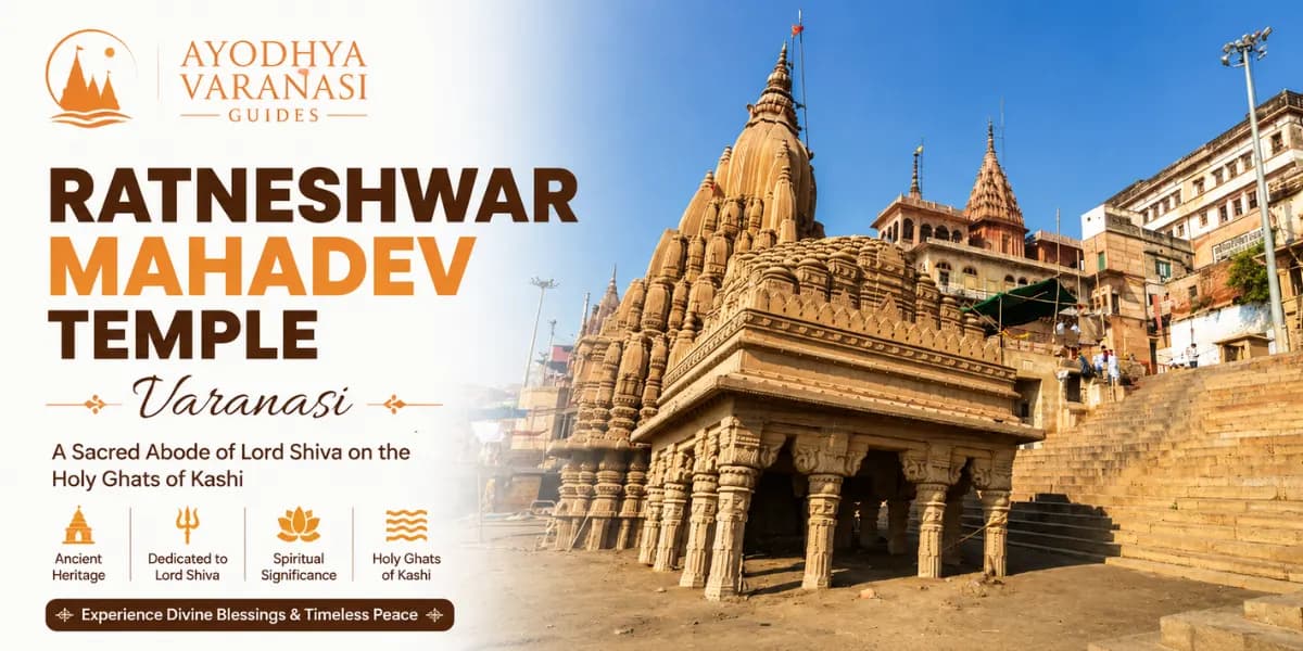 Ratneshwar Mahadev Temple, Varanasi — the leaning temple at Manikarnika Ghat, tilted nine degrees and partly submerged in the Ganga