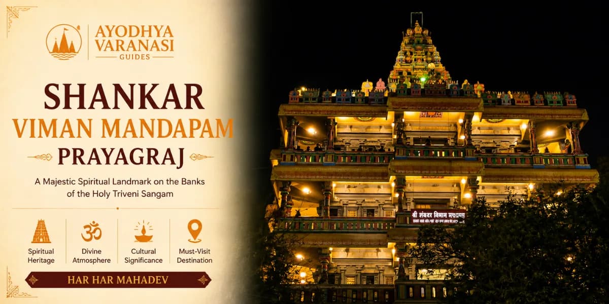 Sri Adi Shankar Viman Mandapam, Prayagraj — the 130-foot four-storey Dravidian temple north of the Triveni Sangam