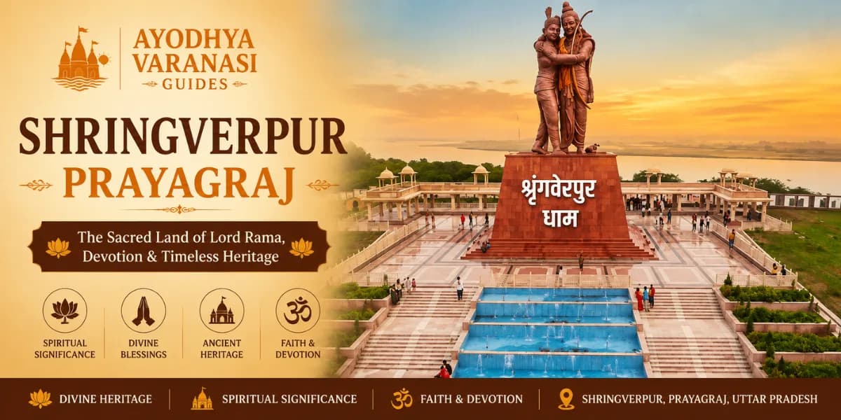 Shringverpur Dham, Prayagraj — the Ganga ghat in the kingdom of Nishadraj Guha where Lord Ram crossed the river during his exile