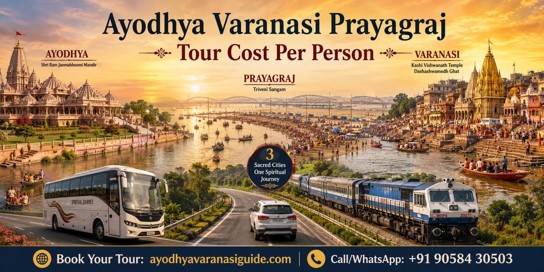 Ayodhya Varanasi Prayagraj Tour Cost Per Person (2026): Budget, Standard & Luxury Trip Guide