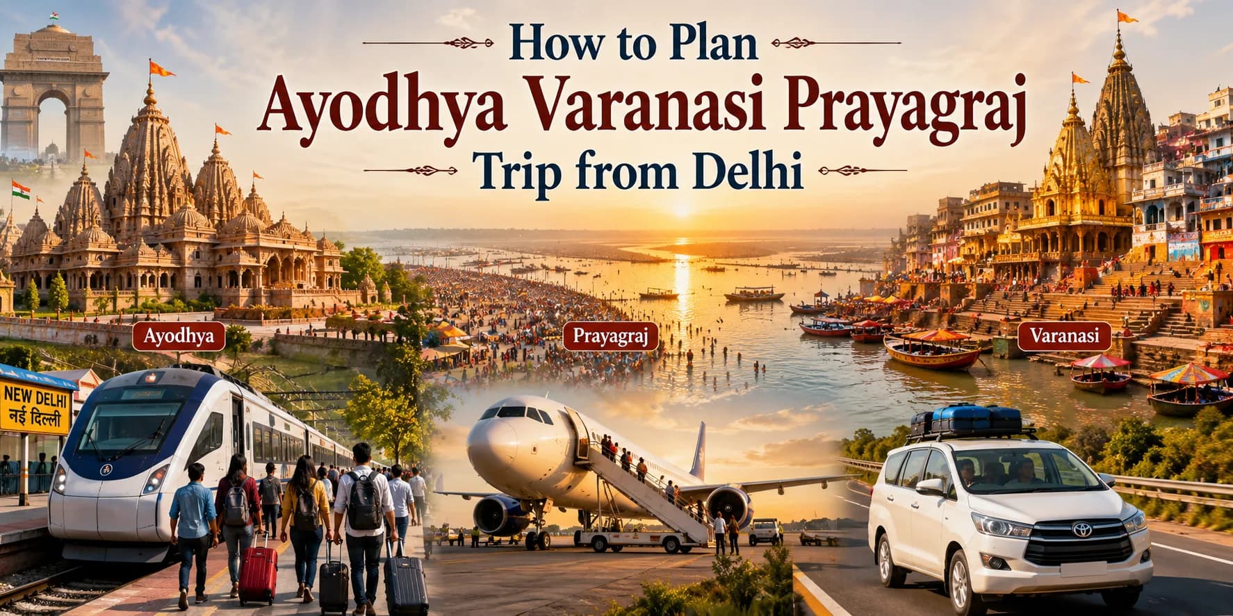 How to Plan Ayodhya Varanasi Prayagraj Trip from Delhi (2026): Complete Itinerary, Budget & Travel Guide