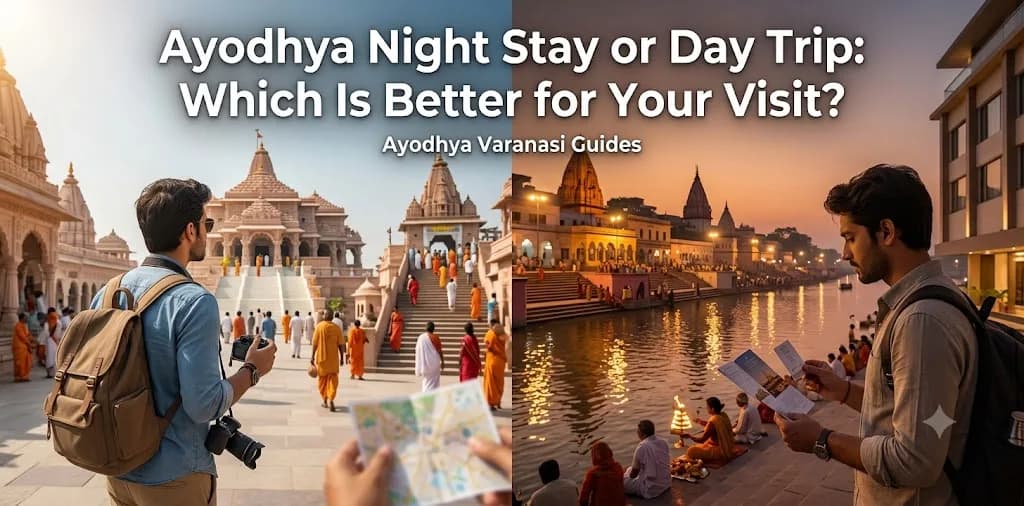 Ayodhya night stay or day trip comparison with Ram Mandir, Hanuman Garhi and Saryu River