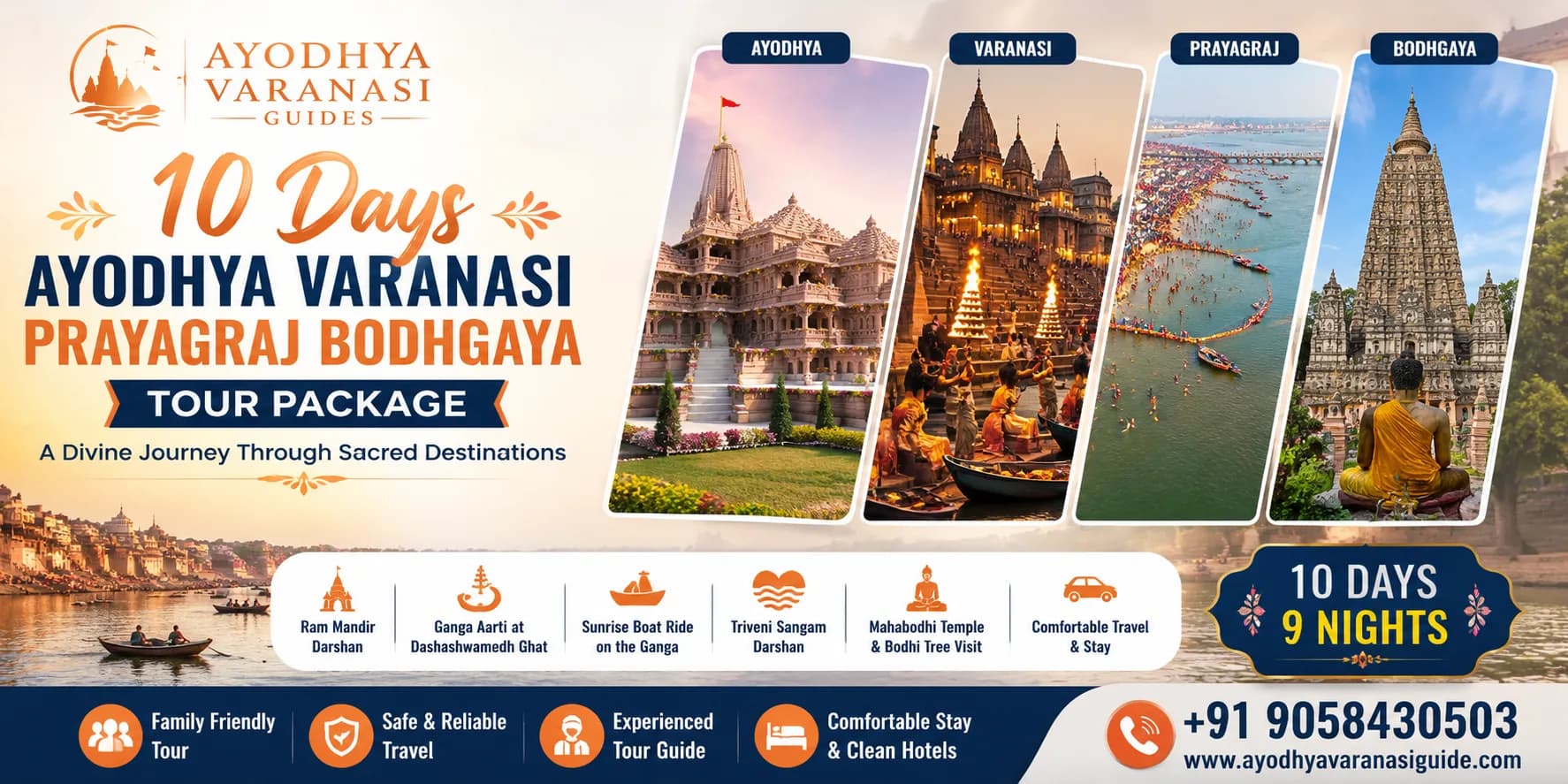 10 Days Ayodhya Varanasi Prayagraj Bodhgaya Tour Package