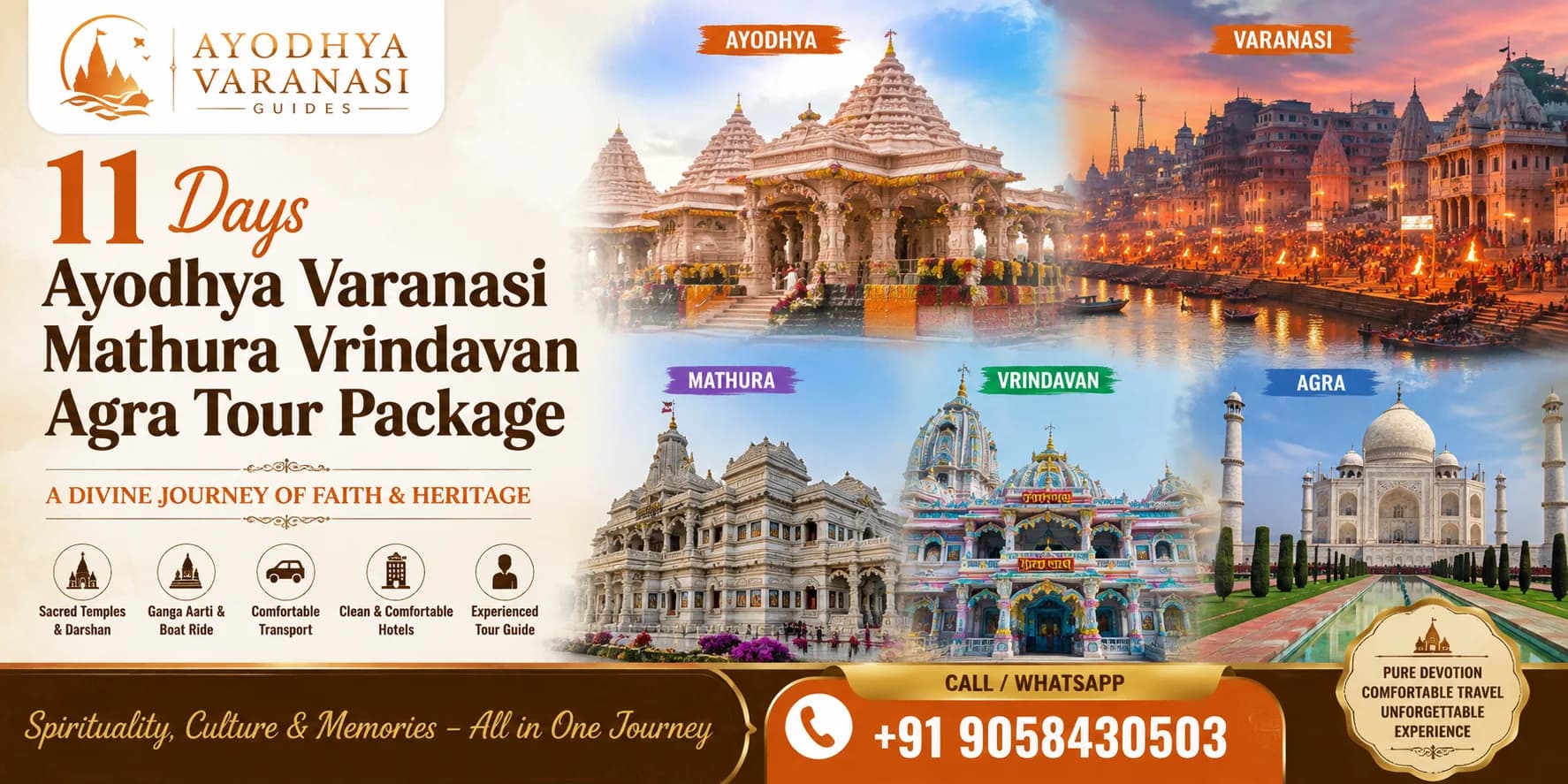 11 Days Ayodhya Varanasi Mathura Vrindavan Agra Tour Package
