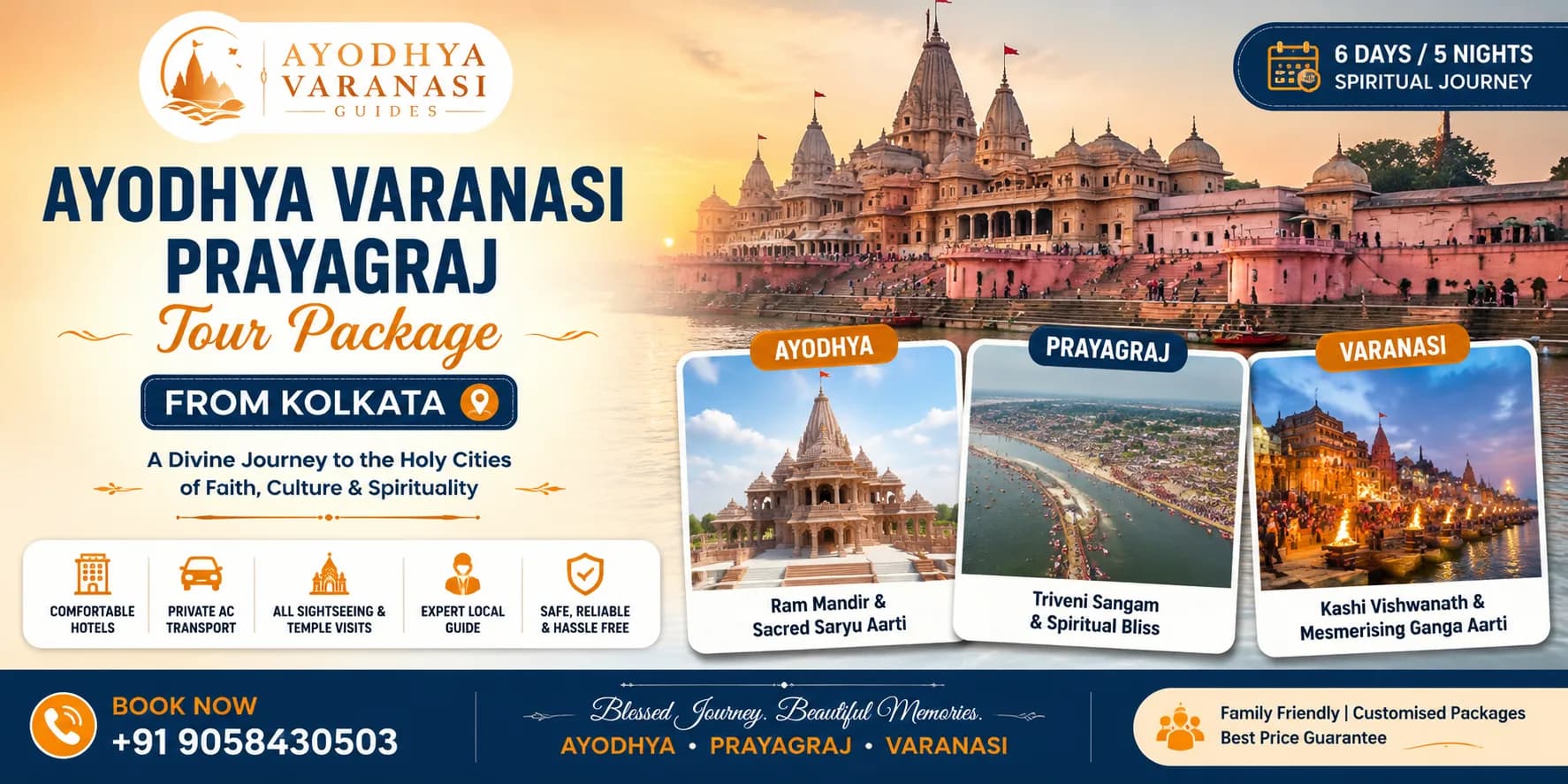 Ayodhya Varanasi Prayagraj Tour Package from Kolkata