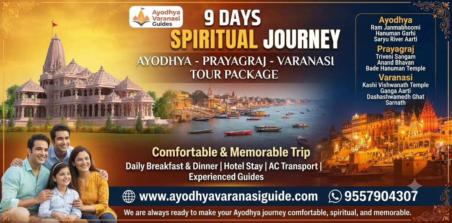 9 days Ayodhya Prayagraj Varanasi Tour package