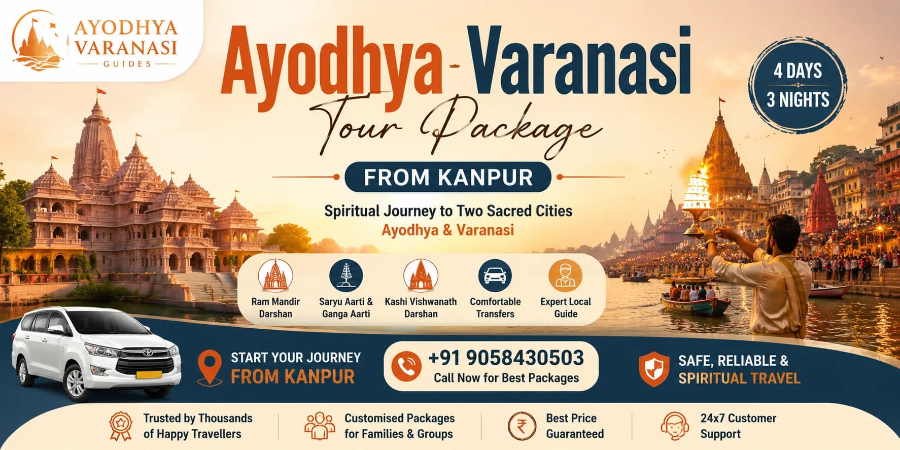 Ayodhya Varanasi Tour Package from Kanpur with Ram Mandir and Ganga Aarti