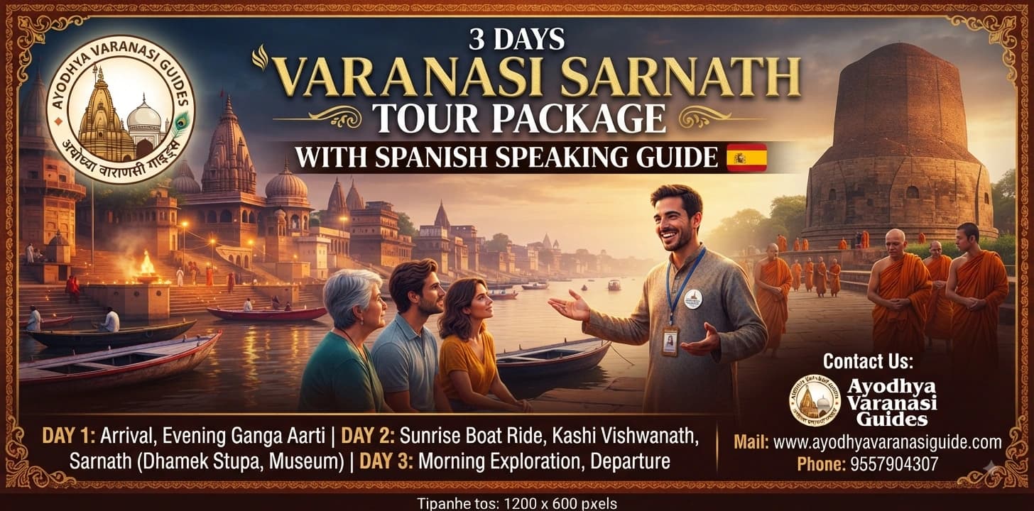 3 Days Varanasi Sarnath Tour Package with Spanish Speaking Guide