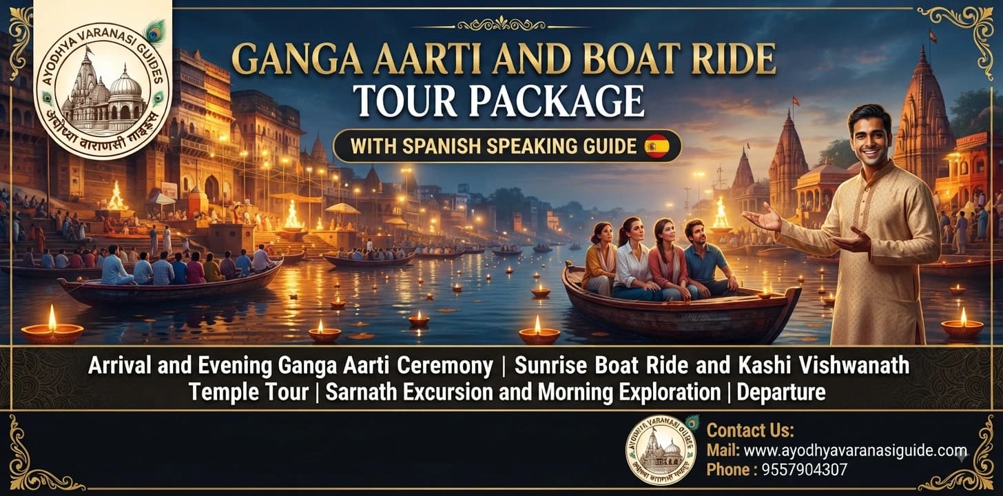 Ganga Aarti and Boat Ride Tour Package with Spanish Speaking Guide