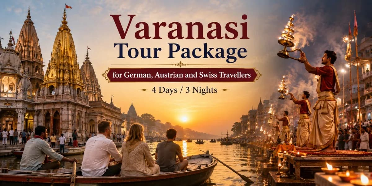 Varanasi Tour Package for German, Austrian and Swiss Travellers – Kashi Vishwanath Temple and Ganga Aarti at Dashashwamedh Ghat